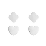 EAR STUDS IN A SET OF FLOWER HEART